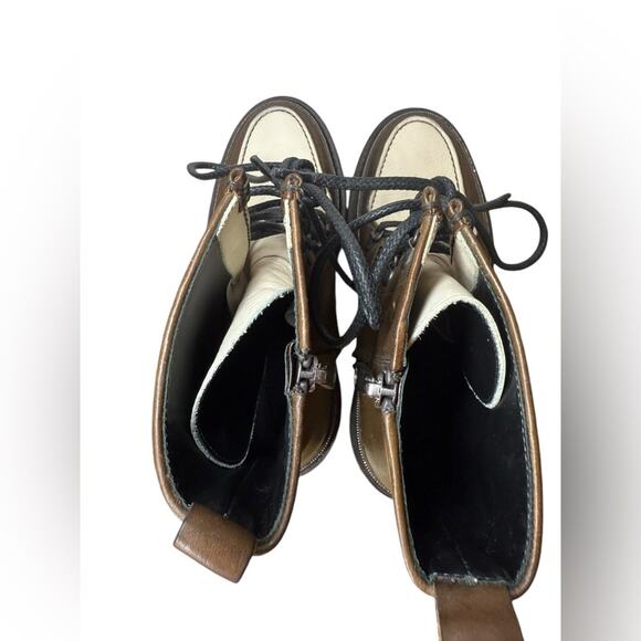 Brunello Cucinelli Leather Lace Up Combat Boots Size 36.5 or US 6.5 - Picture 7 of 12